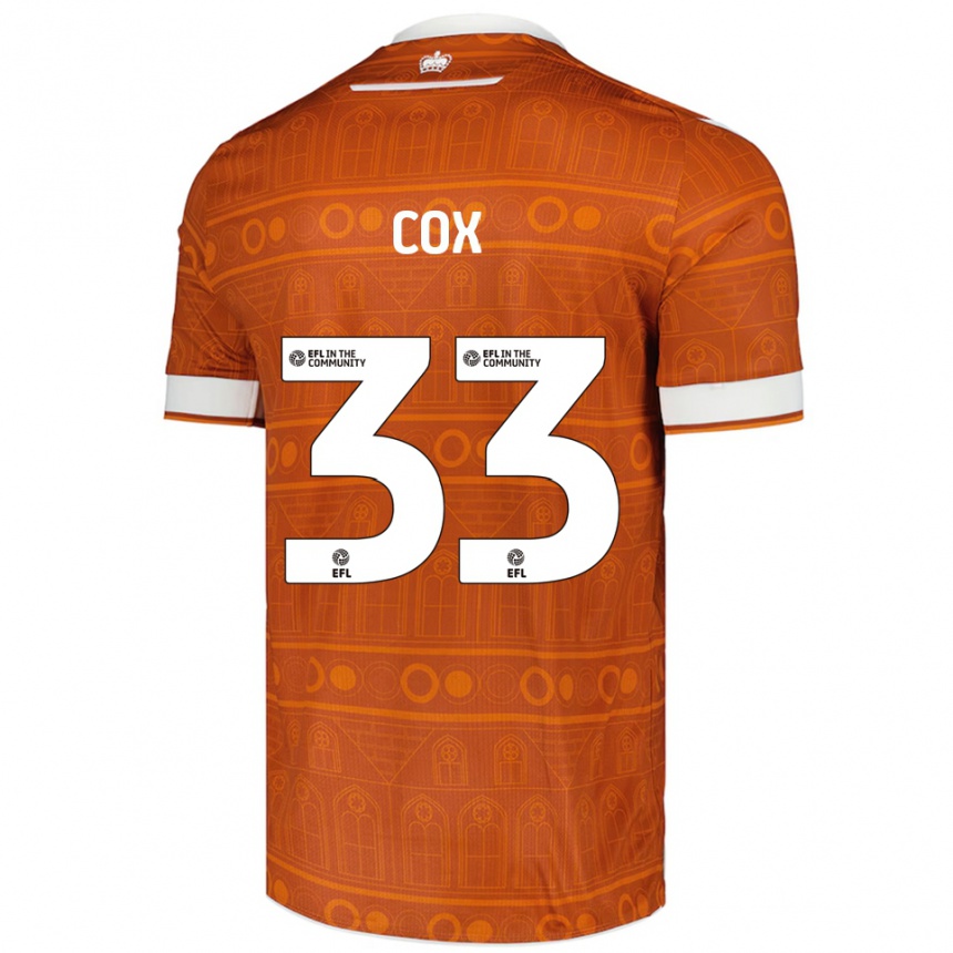 ילדים כדורגל Bella Cox #33 כתום לבן הרחק ג'רזי 2025/26