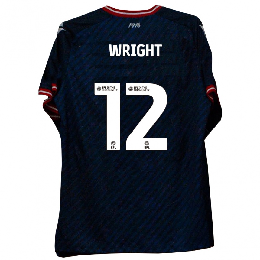 ילדים כדורגל Eddie Wright #12 כחול נייבי אדום הרחק ג'רזי 2025/26