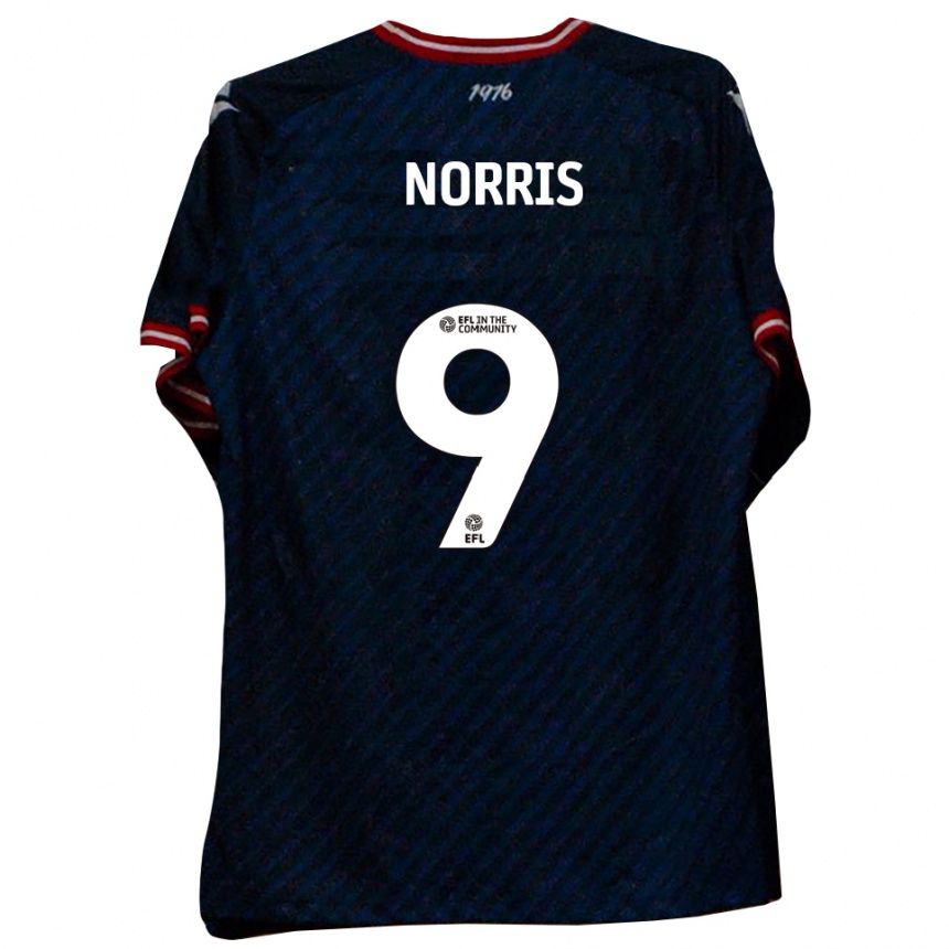 ילדים כדורגל Frank Norris #9 כחול נייבי אדום הרחק ג'רזי 2025/26