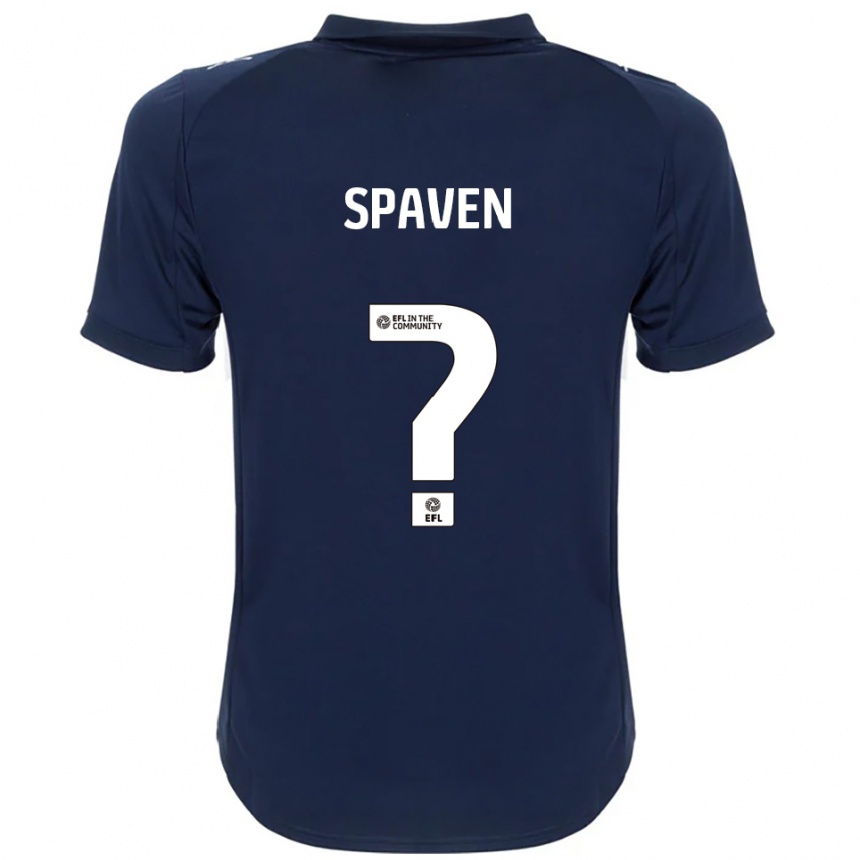 ילדים כדורגל Jake Spaven #0 כחול נייבי לבן הרחק ג'רזי 2025/26