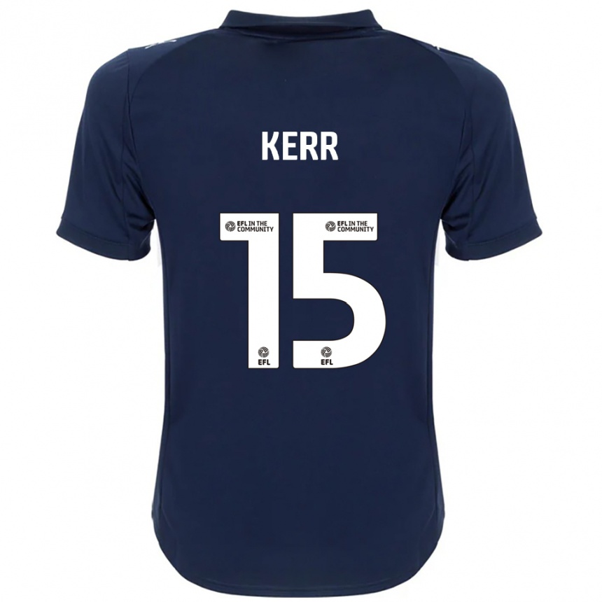 ילדים כדורגל ג'ייסון קר #15 כחול נייבי לבן הרחק ג'רזי 2025/26