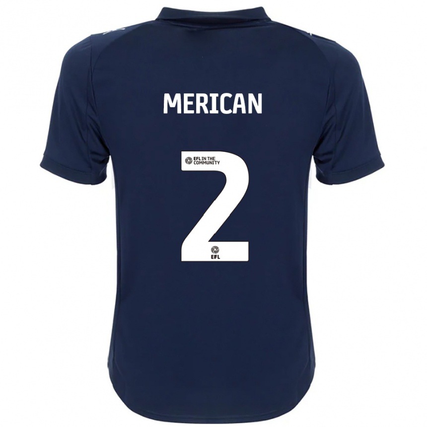 ילדים כדורגל Sara Merican #2 כחול נייבי לבן הרחק ג'רזי 2025/26