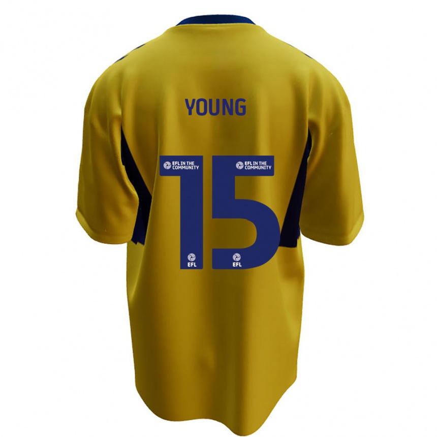 ילדים כדורגל Jack Young #15 צהוב כחול הרחק ג'רזי 2025/26