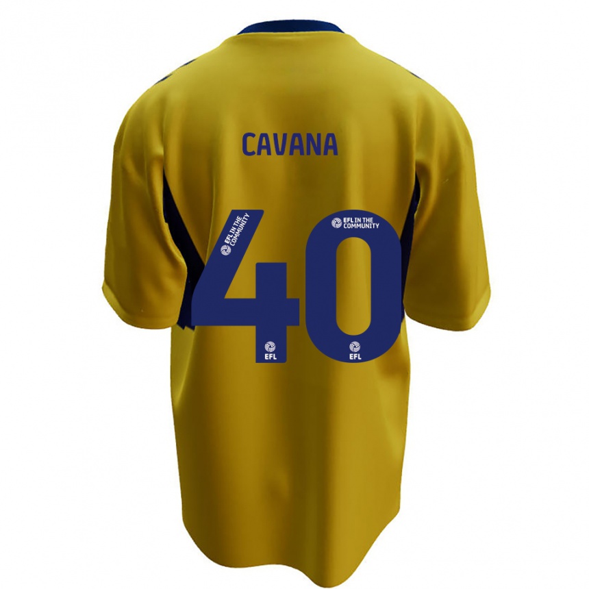 ילדים כדורגל Max Cavana #40 צהוב כחול הרחק ג'רזי 2025/26