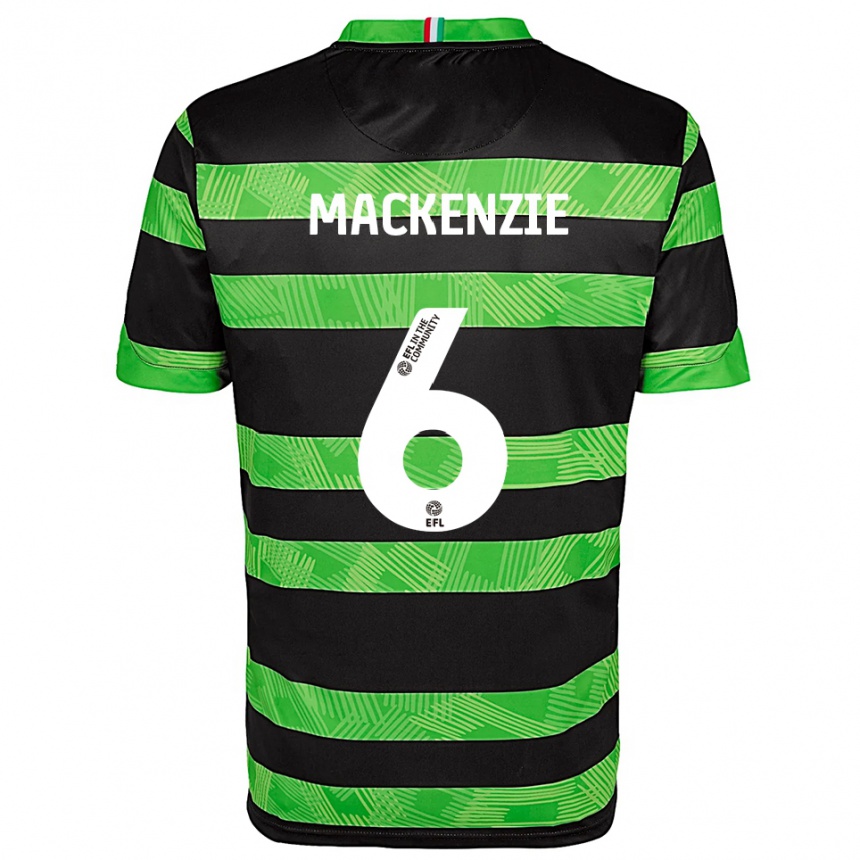 ילדים כדורגל Hannah Mackenzie #6 שחור ירוק הרחק ג'רזי 2025/26 ילדים כדורגל Hannah Mackenzie #6 שחור ירוק הרחק ג'רזי 2025/26