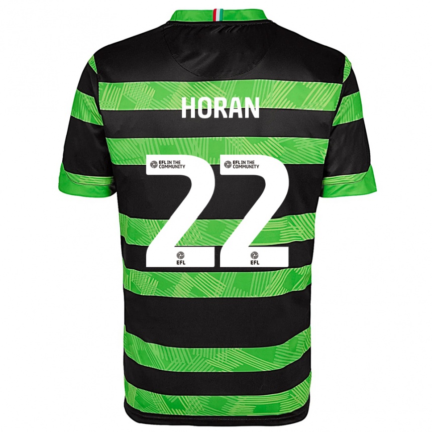 ילדים כדורגל Riley Horan #22 שחור ירוק הרחק ג'רזי 2025/26