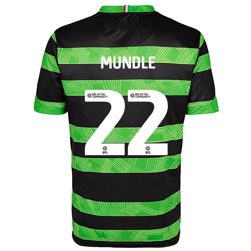 ילדים כדורגל Alyssia Mundle #22 שחור ירוק הרחק ג'רזי 2025/26