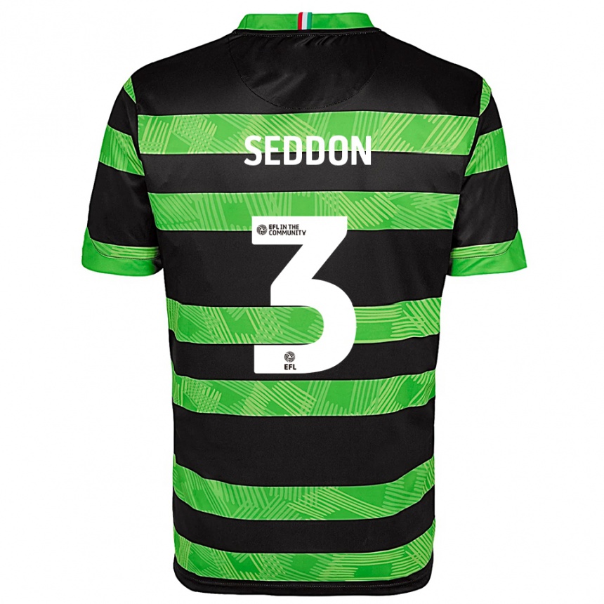 ילדים כדורגל סטיב סדון #3 שחור ירוק הרחק ג'רזי 2025/26