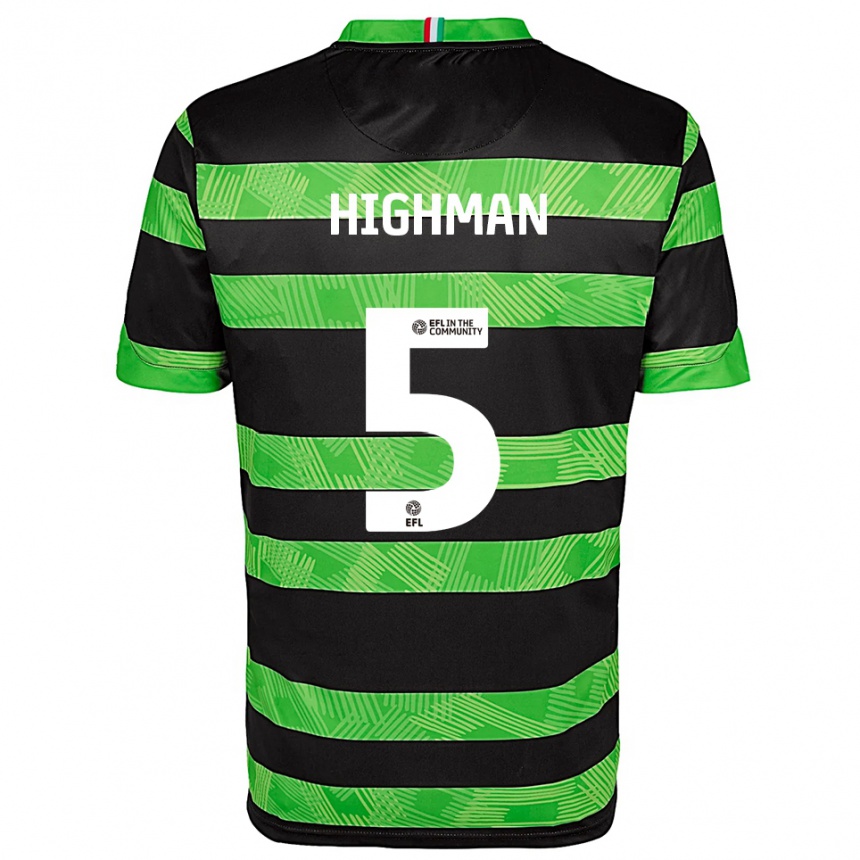 ילדים כדורגל Kelly Highman #5 שחור ירוק הרחק ג'רזי 2025/26