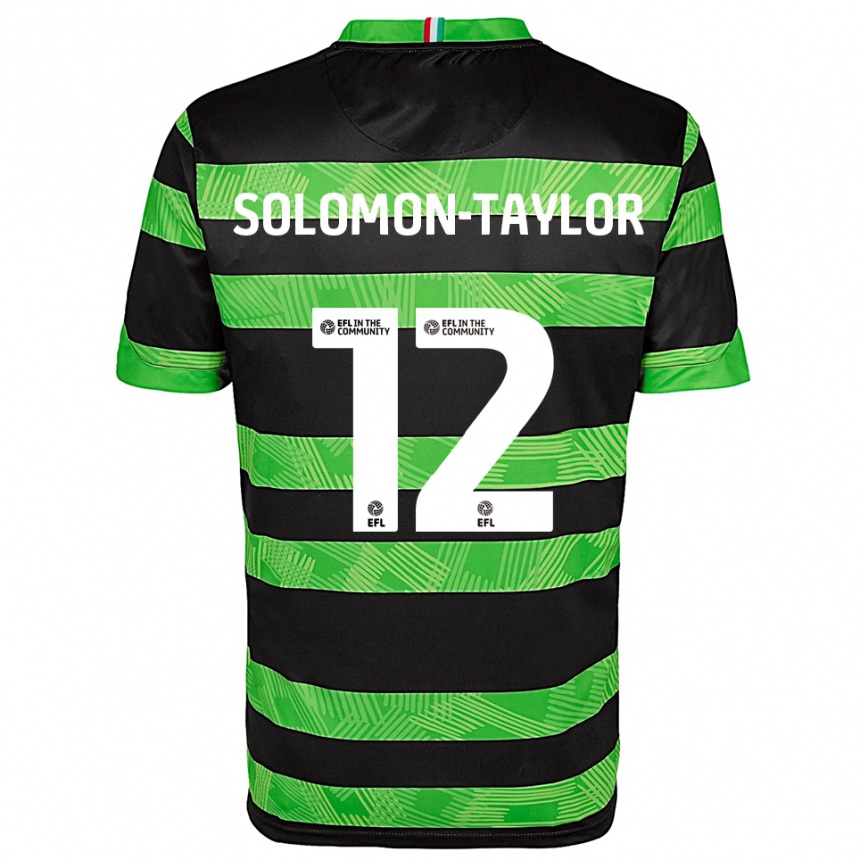 ילדים כדורגל Kau'inohea Solomon-Taylor #12 שחור ירוק הרחק ג'רזי 2025/26