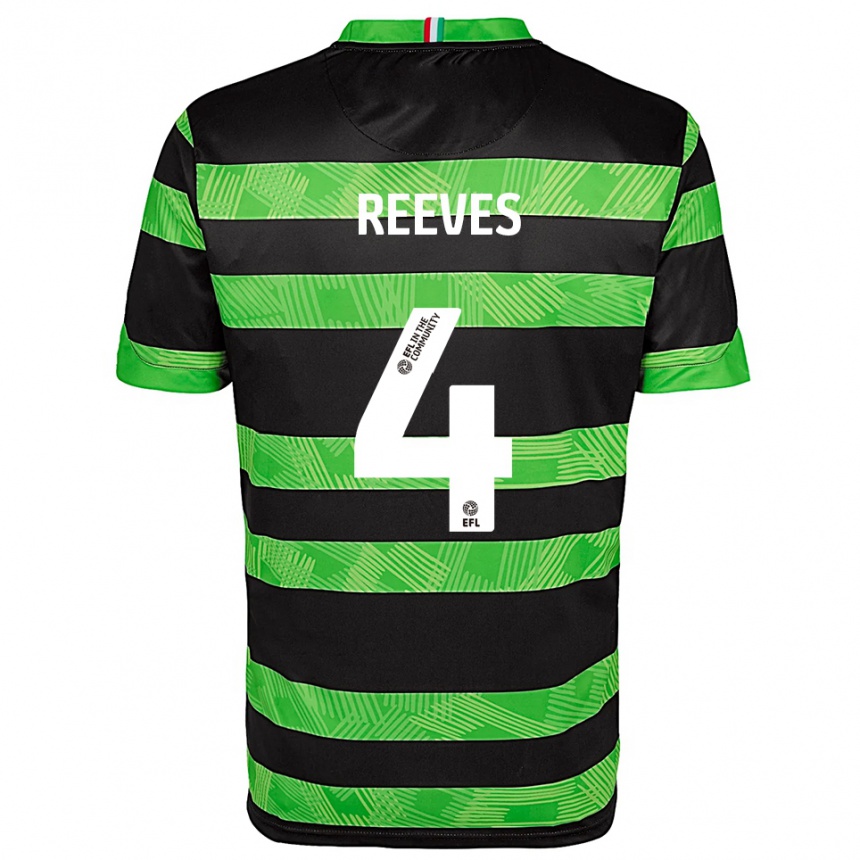 ילדים כדורגל ג'ייק ריבס #4 שחור ירוק הרחק ג'רזי 2025/26