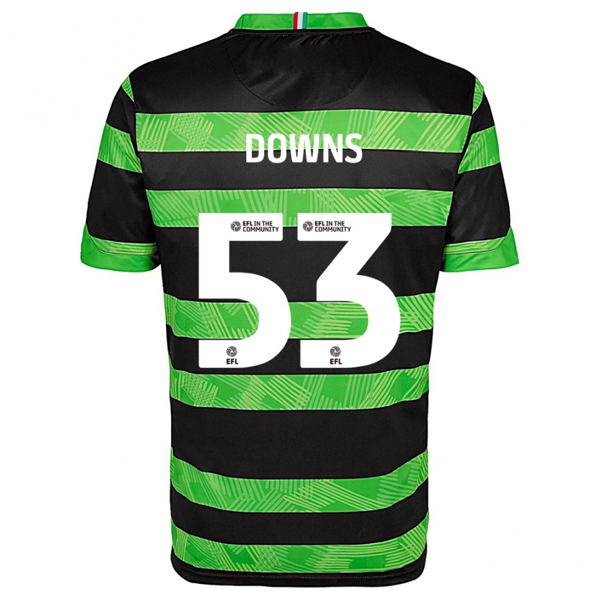 ילדים כדורגל Oliver Downs #53 שחור ירוק הרחק ג'רזי 2025/26