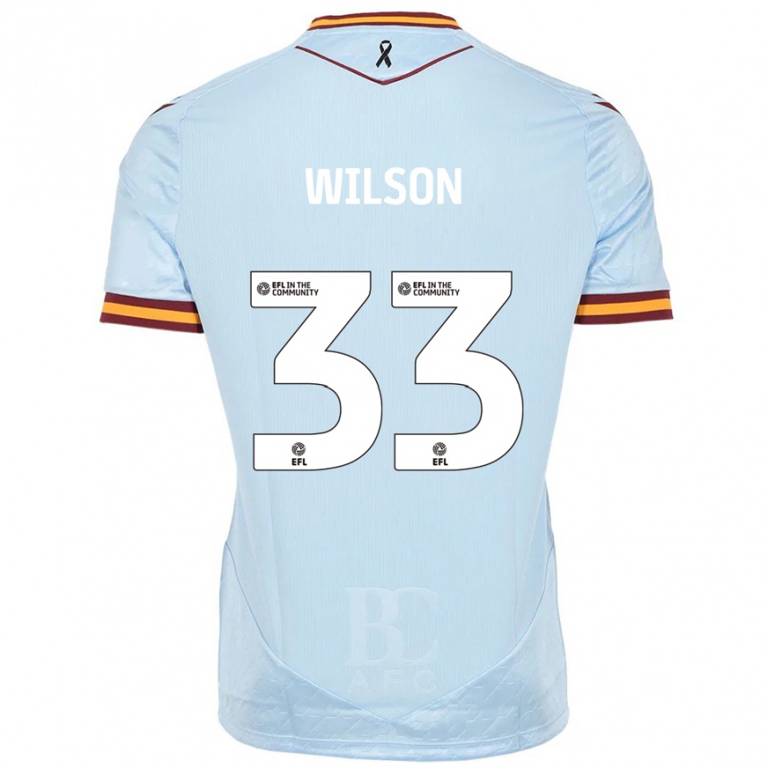 ילדים כדורגל Adam Wilson #33 תכלת הרחק ג'רזי 2025/26