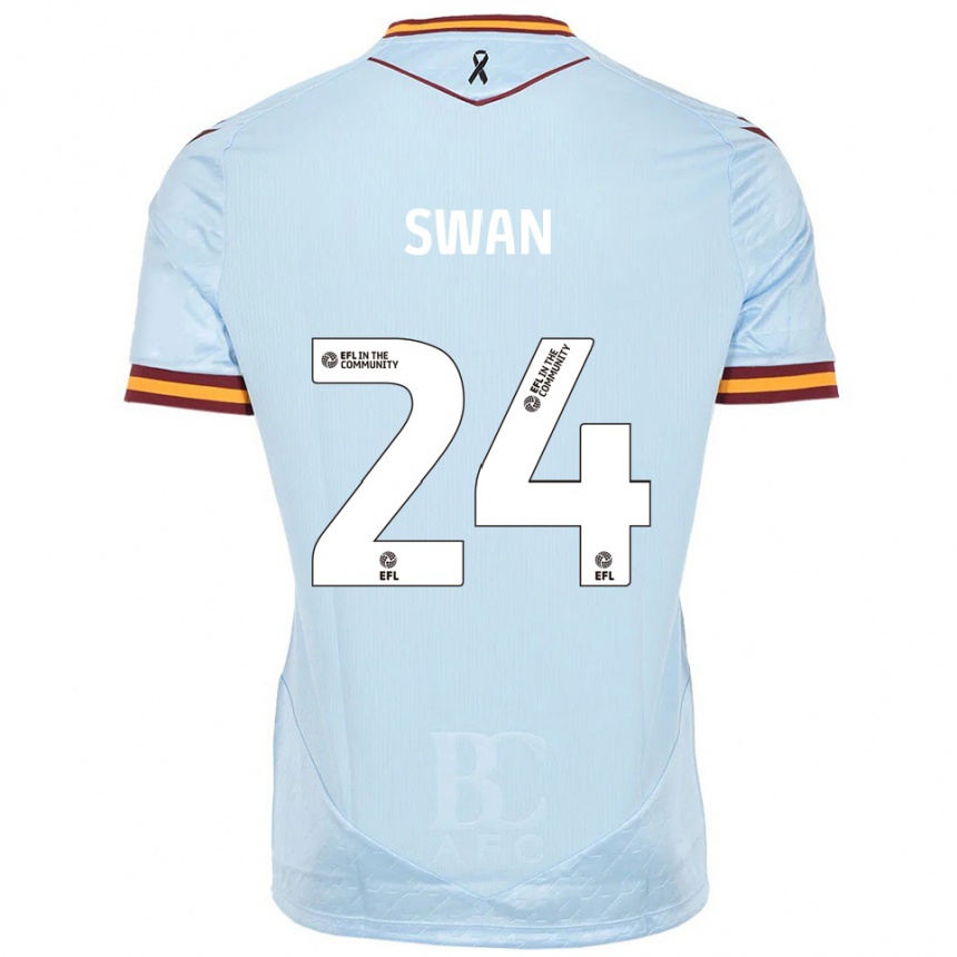 ילדים כדורגל Will Swan #24 תכלת הרחק ג'רזי 2025/26
