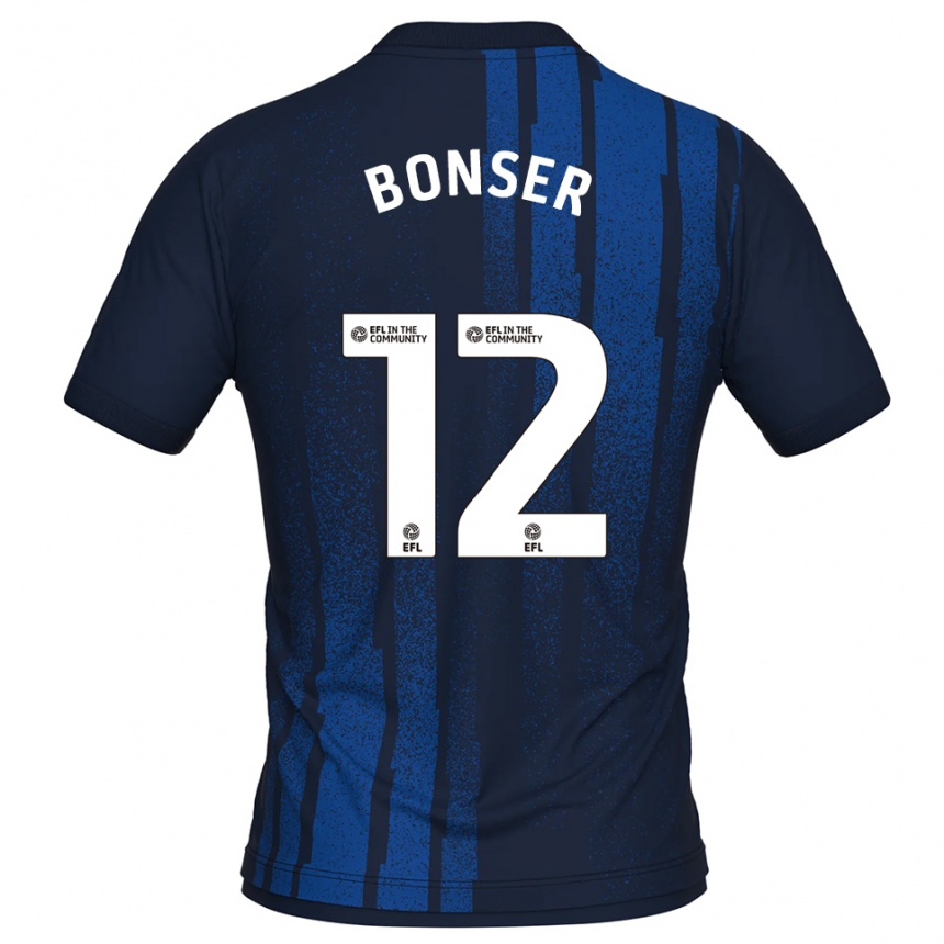 ילדים כדורגל Louis Bonser #12 כחול נייבי לבן הרחק ג'רזי 2025/26