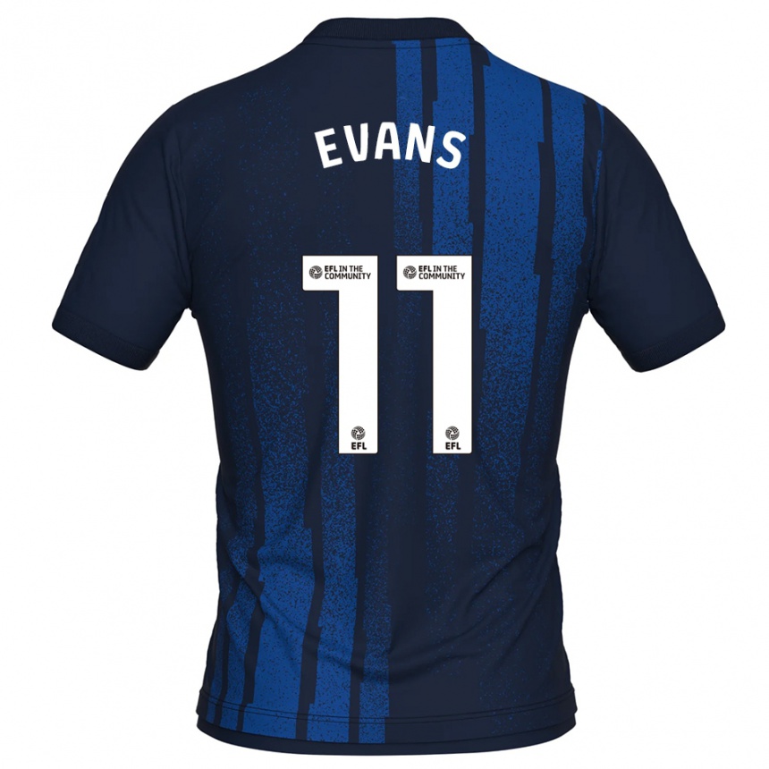 ילדים כדורגל Will Evans #11 כחול נייבי לבן הרחק ג'רזי 2025/26