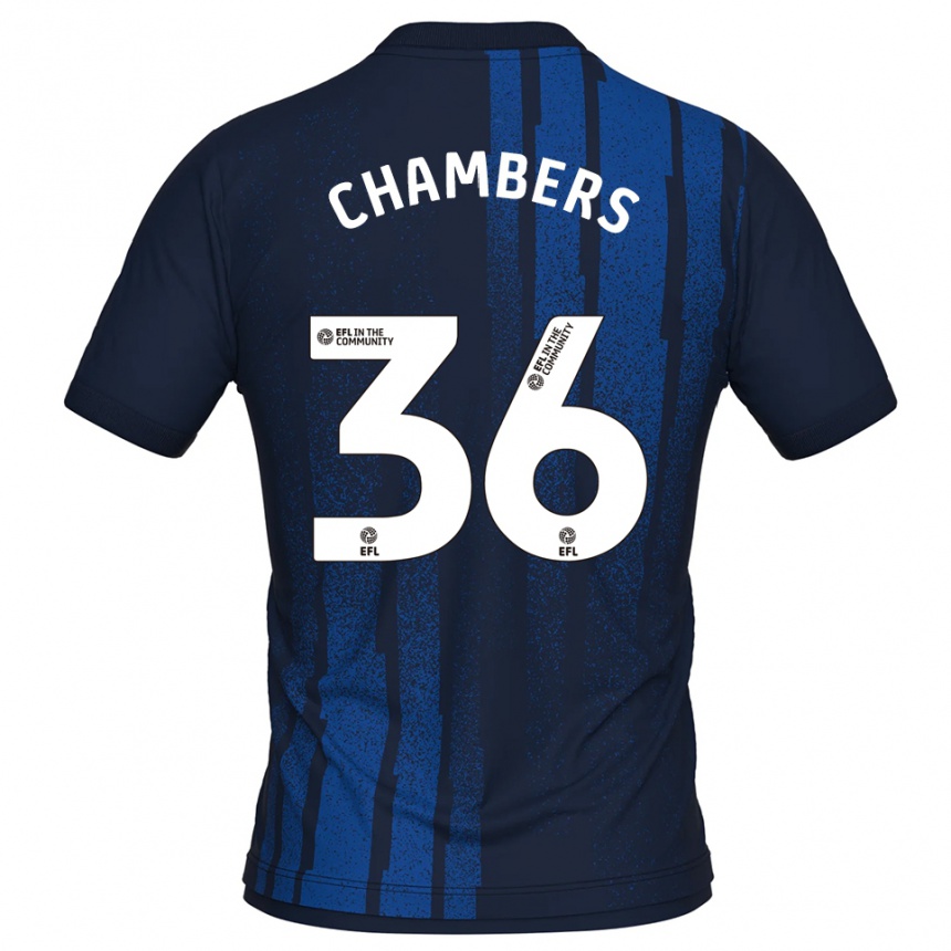 ילדים כדורגל Jayden Chambers #36 כחול נייבי לבן הרחק ג'רזי 2025/26