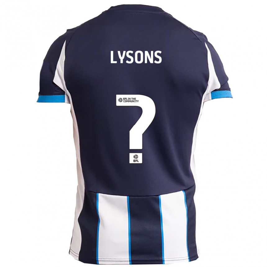 ילדים כדורגל Emma Lysons #0 לבן כחול נייבי הרחק ג'רזי 2025/26