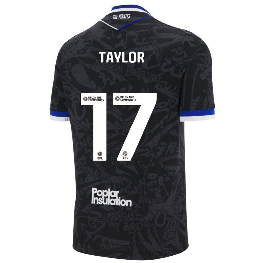 ילדים כדורגל קונור טיילור #17 שחור לבן הרחק ג'רזי 2025/26