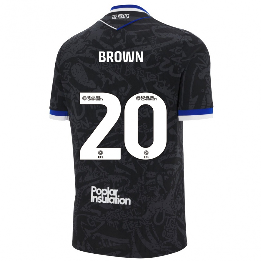 ילדים כדורגל ג'באני בראון #20 שחור לבן הרחק ג'רזי 2025/26
