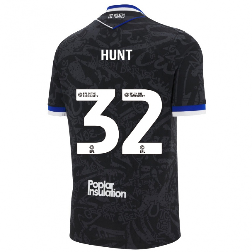 ילדים כדורגל Jack Hunt #32 שחור לבן הרחק ג'רזי 2025/26