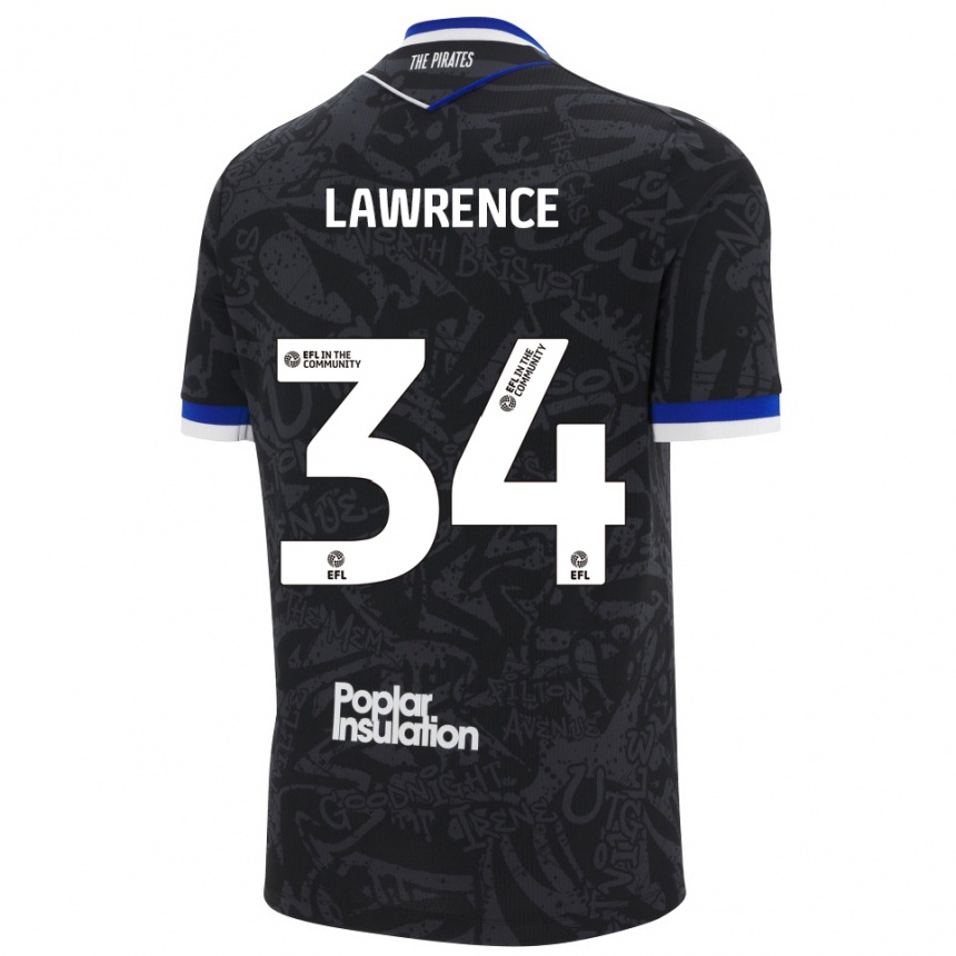 ילדים כדורגל ג׳רי לורנס #34 שחור לבן הרחק ג'רזי 2025/26