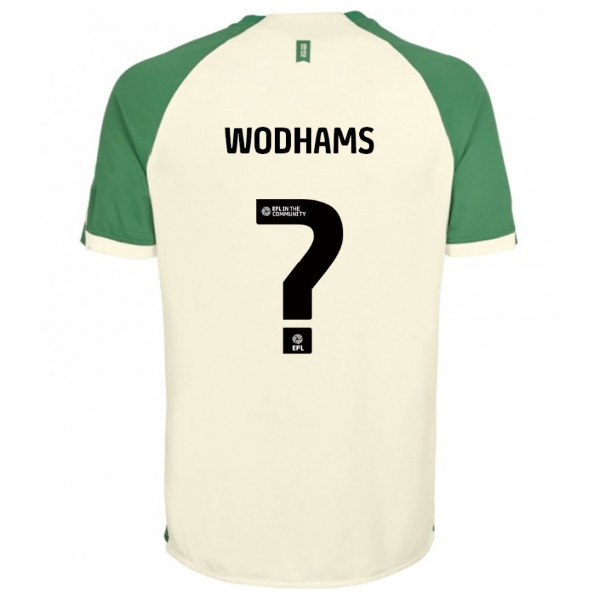 ילדים כדורגל Rosy Wodhams #0 לבן שמנת ירוק הרחק ג'רזי 2025/26