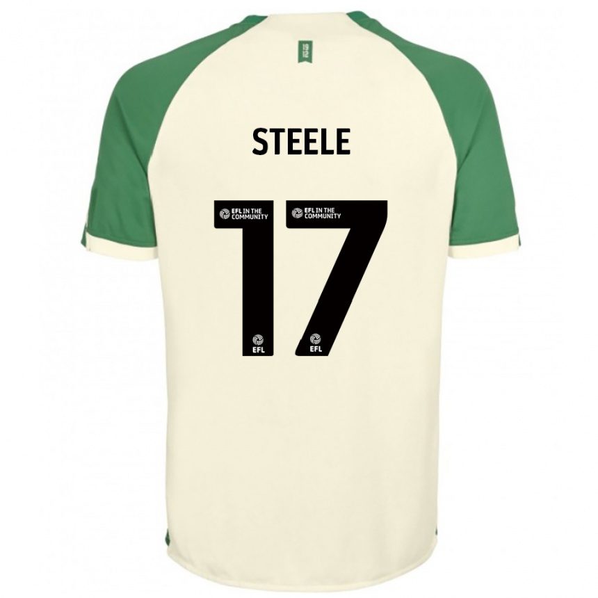 ילדים כדורגל Fran Steele #17 לבן שמנת ירוק הרחק ג'רזי 2025/26