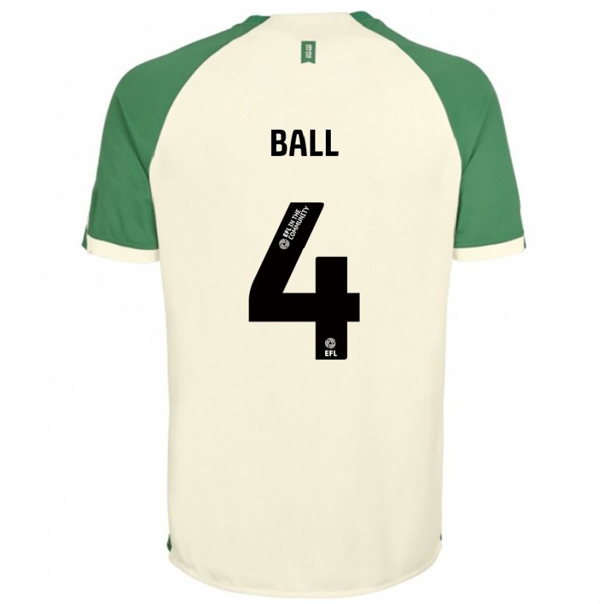 ילדים כדורגל דומיניק בול #4 לבן שמנת ירוק הרחק ג'רזי 2025/26