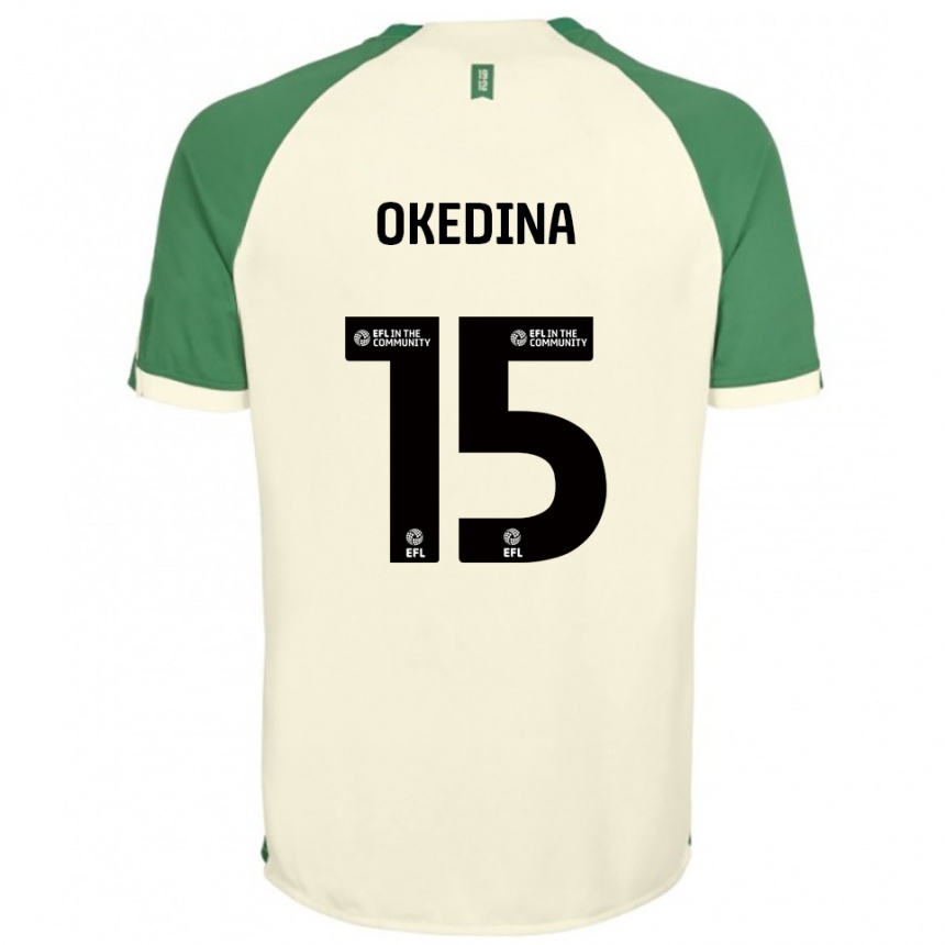 ילדים כדורגל ג'ובריל אוקדינה #15 לבן שמנת ירוק הרחק ג'רזי 2025/26