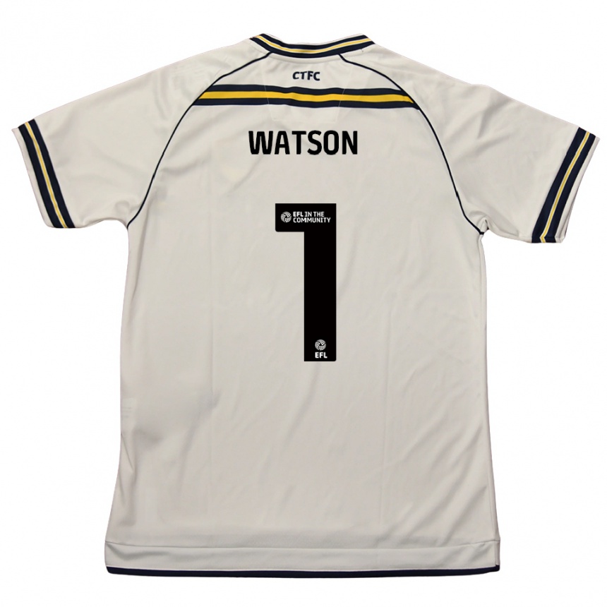 ילדים כדורגל Aimee Watson #1 לבן כחול נייבי הרחק ג'רזי 2025/26