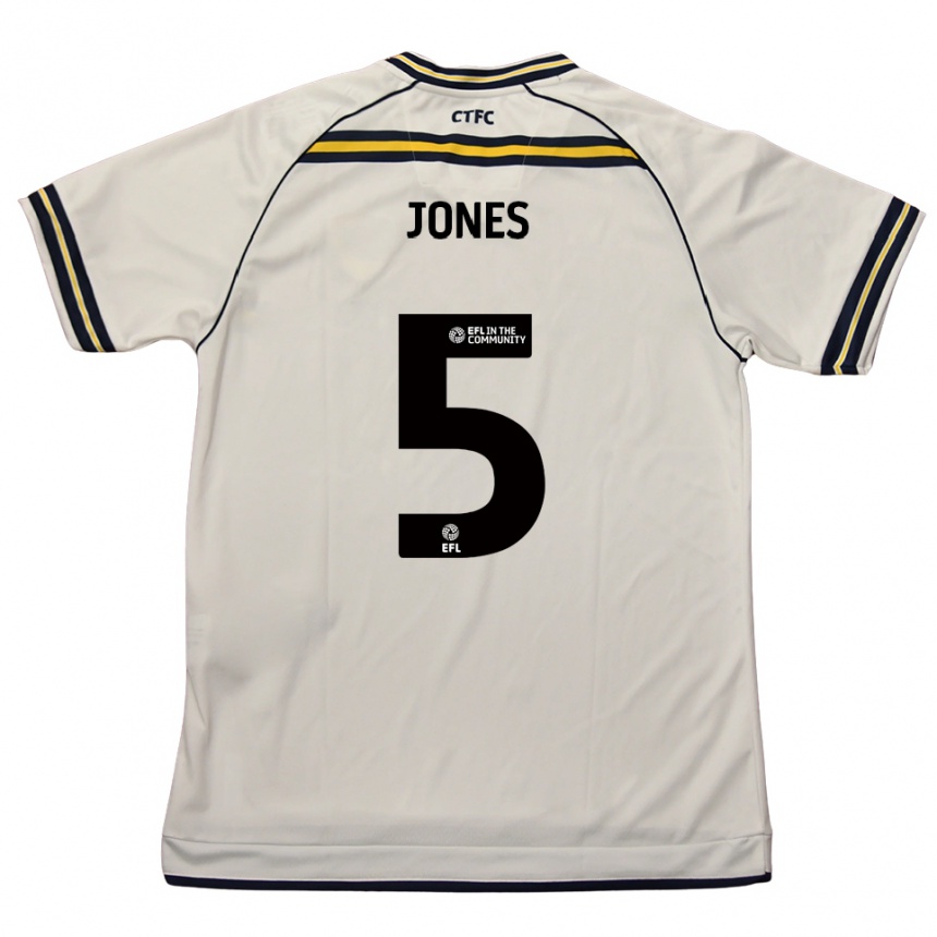 ילדים כדורגל Courtney Jones #5 לבן כחול נייבי הרחק ג'רזי 2025/26