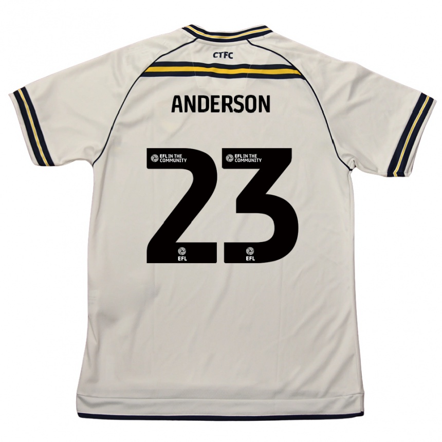 ילדים כדורגל טיין אנדרסון #23 לבן כחול נייבי הרחק ג'רזי 2025/26