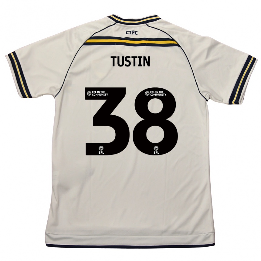 ילדים כדורגל Harry Tustin #38 לבן כחול נייבי הרחק ג'רזי 2025/26