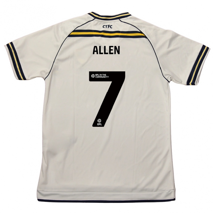 ילדים כדורגל Emily Allen #7 לבן כחול נייבי הרחק ג'רזי 2025/26