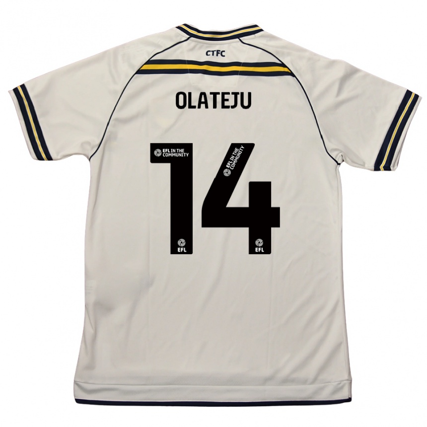 ילדים כדורגל Ibrahim Olateju #14 לבן כחול נייבי הרחק ג'רזי 2025/26