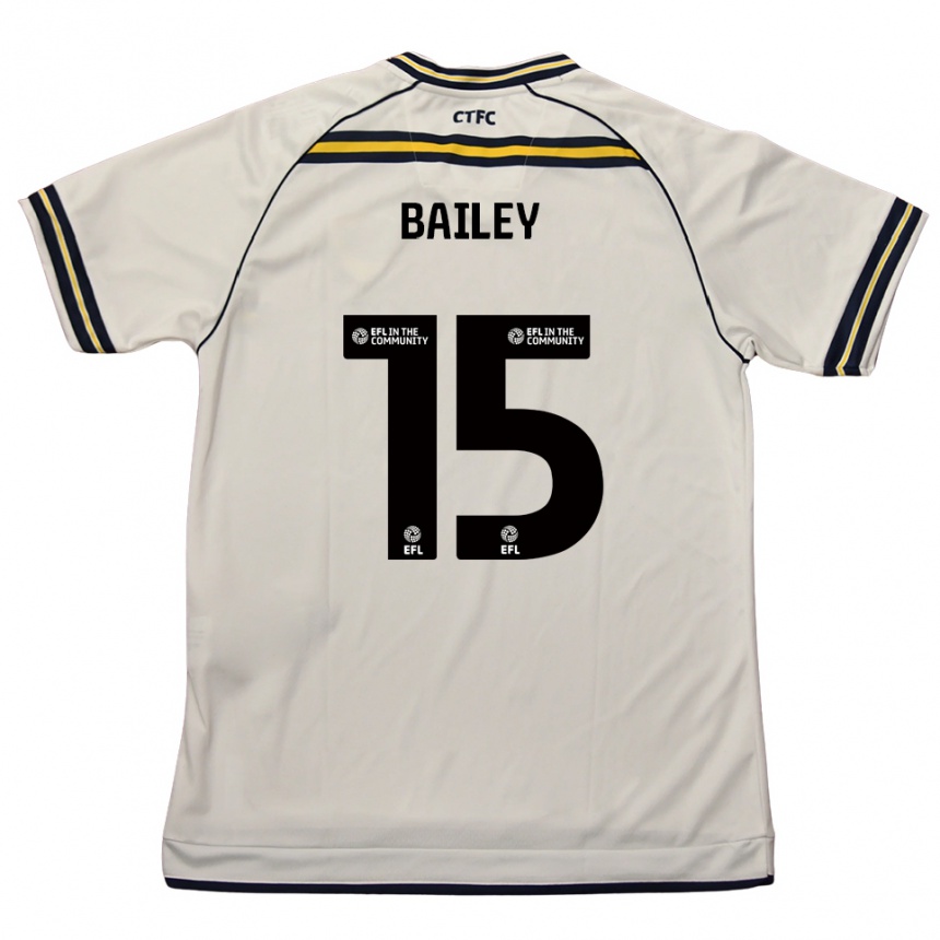 ילדים כדורגל Ieuan Bailey #15 לבן כחול נייבי הרחק ג'רזי 2025/26