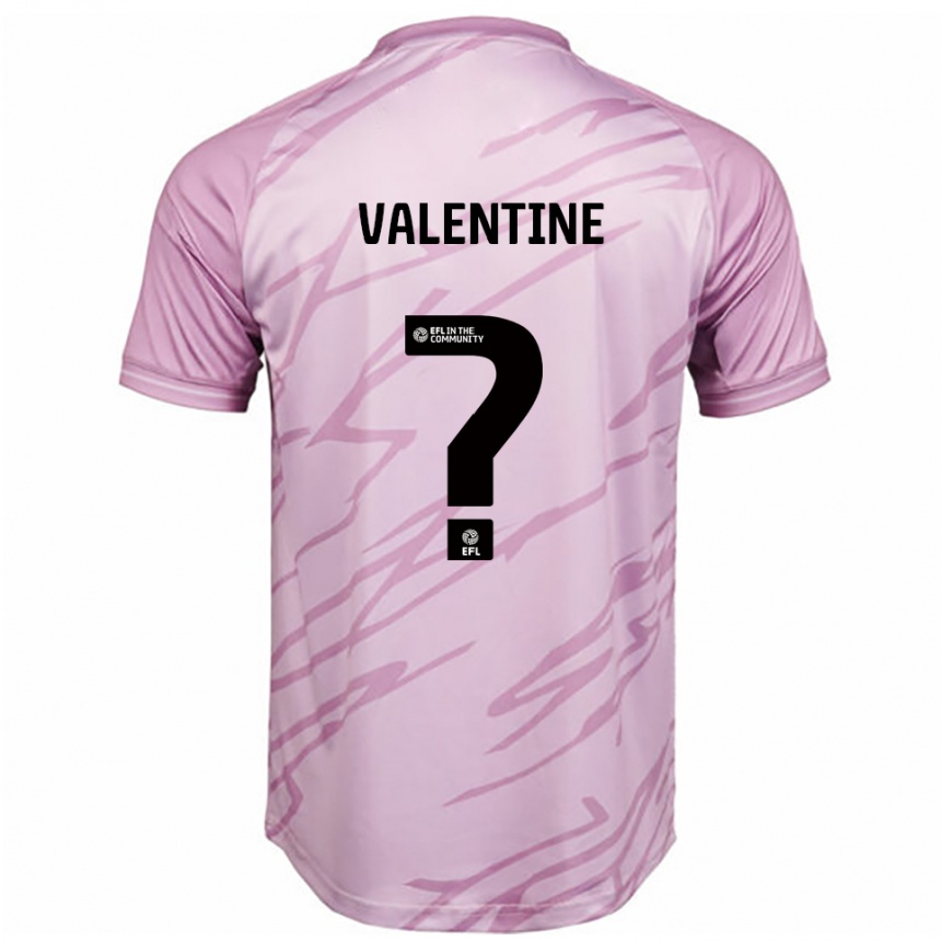 ילדים כדורגל Jayden Valentine #0 ורוד שחור הרחק ג'רזי 2025/26