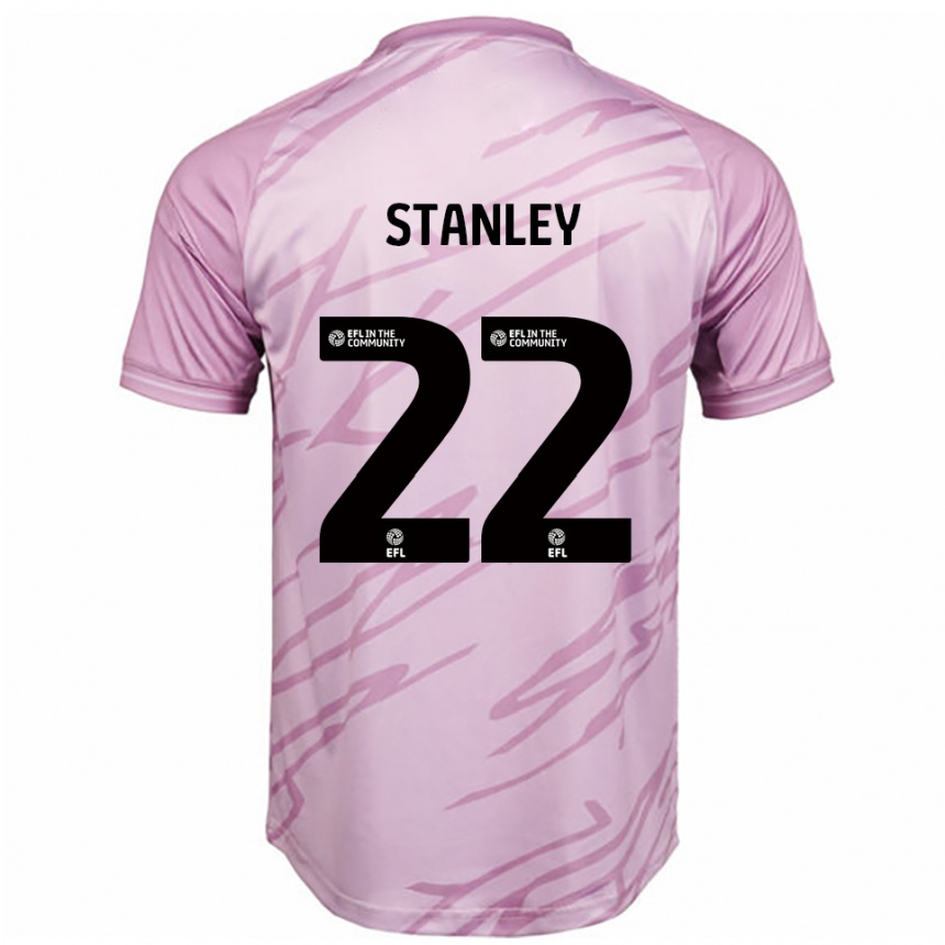 ילדים כדורגל Eva Stanley #22 ורוד שחור הרחק ג'רזי 2025/26