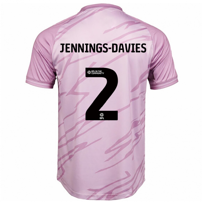 ילדים כדורגל Emily-Grace Jennings-Davies #2 ורוד שחור הרחק ג'רזי 2025/26
