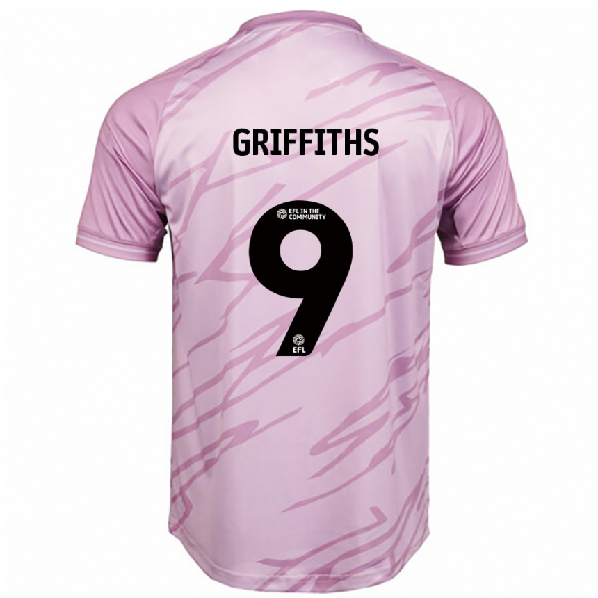 ילדים כדורגל Zoe Griffiths #9 ורוד שחור הרחק ג'רזי 2025/26