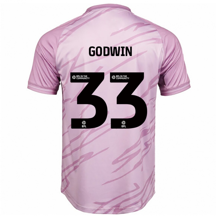 ילדים כדורגל איזק גודווין #33 ורוד שחור הרחק ג'רזי 2025/26