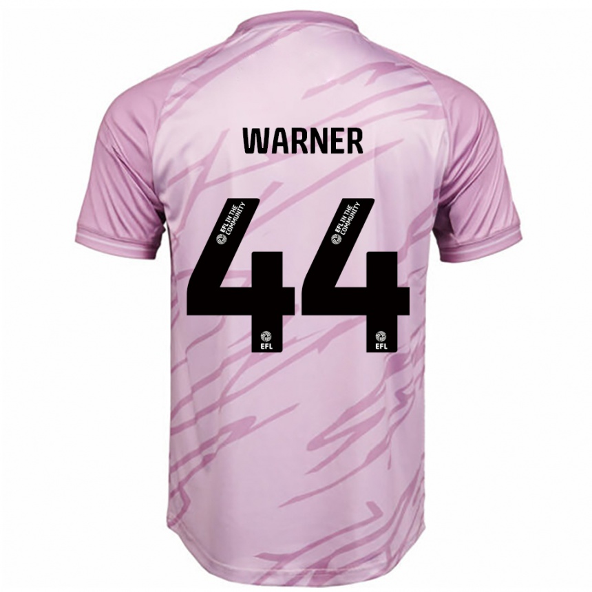 ילדים כדורגל James Warner #44 ורוד שחור הרחק ג'רזי 2025/26