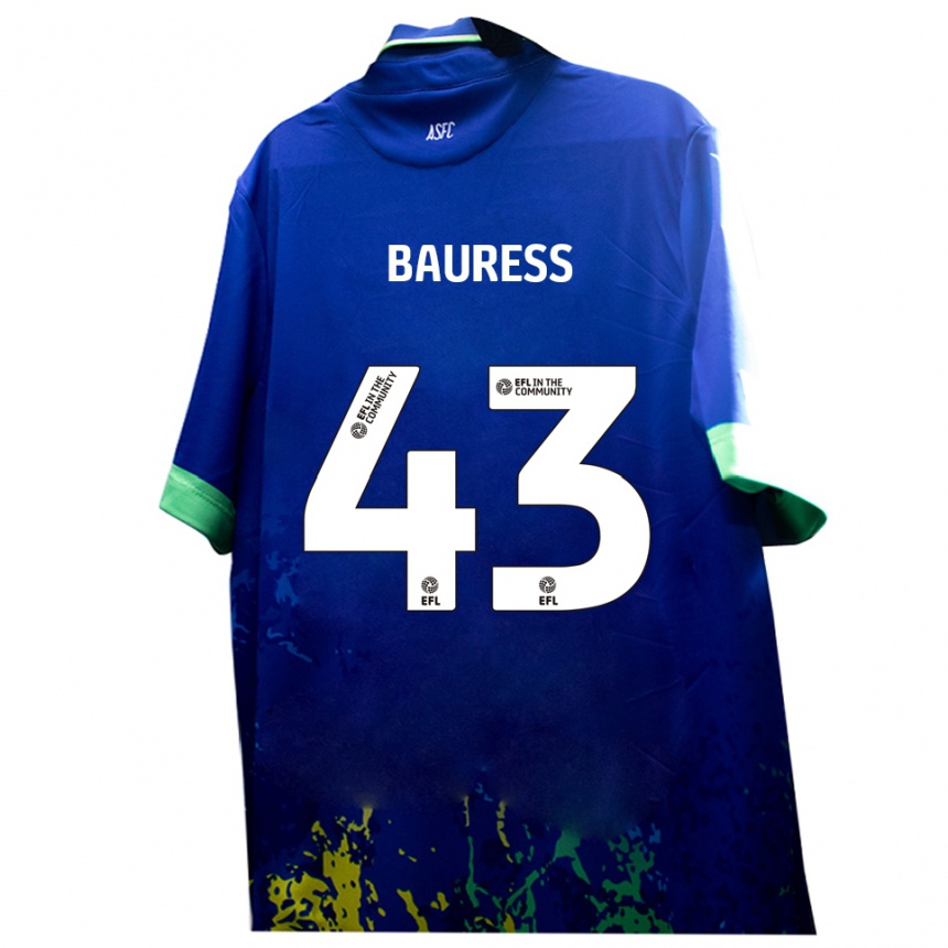 ילדים כדורגל Joe Bauress #43 כחול צהוב הרחק ג'רזי 2025/26