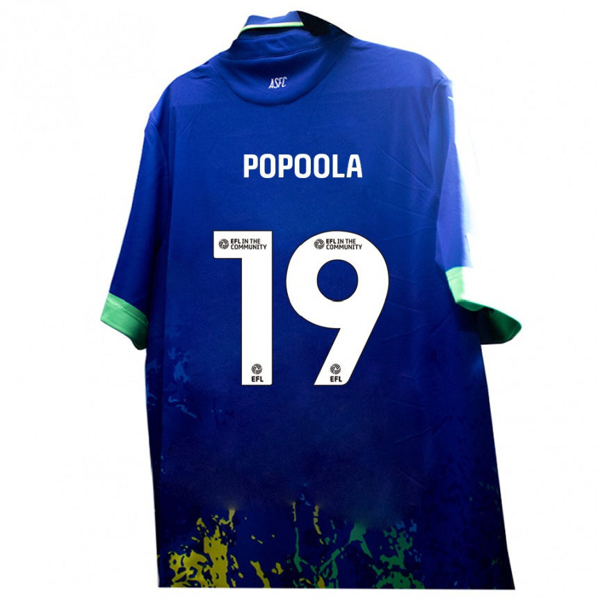ילדים כדורגל אנג'ולה פופולה #19 כחול צהוב הרחק ג'רזי 2025/26
