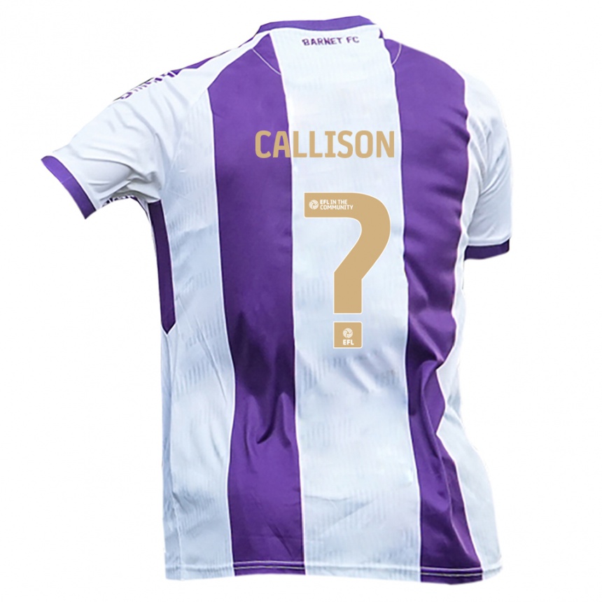 ילדים כדורגל Isla Callison #0 לבן סגול הרחק ג'רזי 2025/26