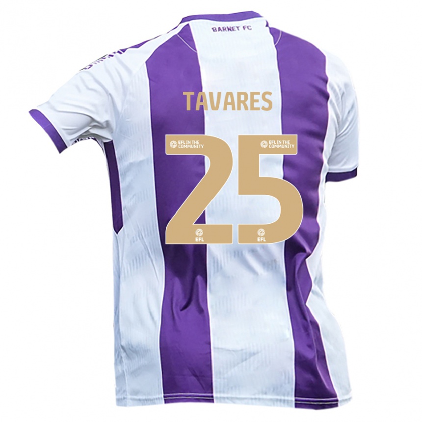 ילדים כדורגל ניקולה טבארס #25 לבן סגול הרחק ג'רזי 2025/26