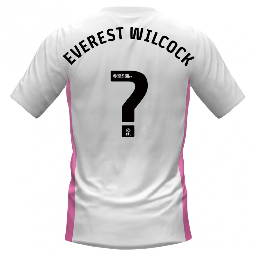 ילדים כדורגל Tom Everest Wilcock #0 לבן אדום הרחק ג'רזי 2025/26