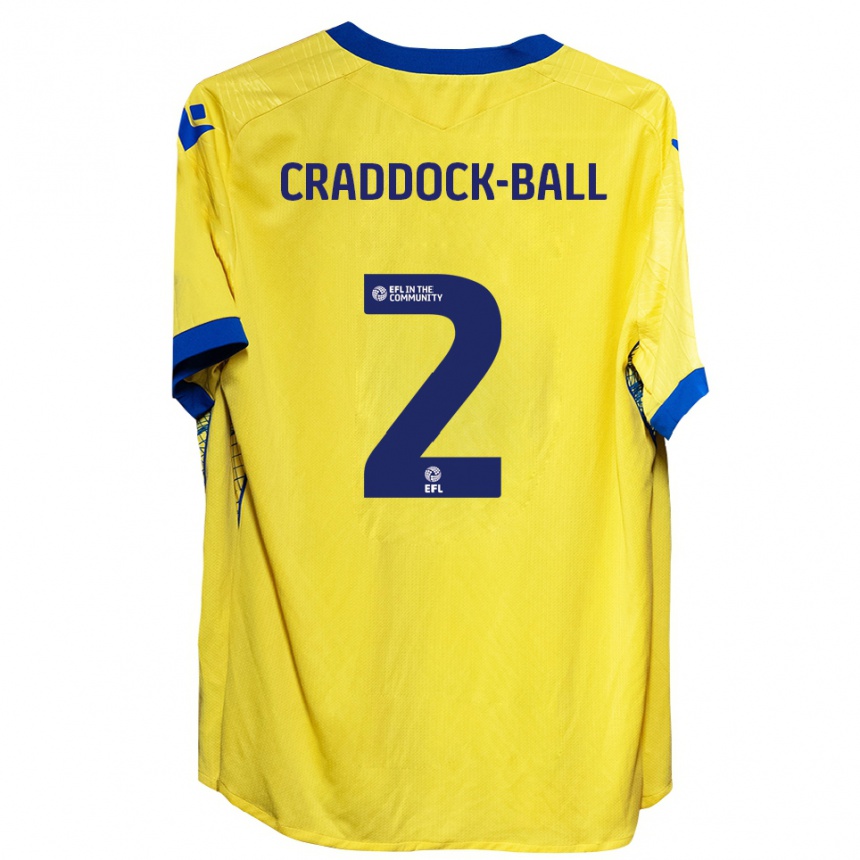 ילדים כדורגל Jac Craddock-Ball #2 צהוב כחול הרחק ג'רזי 2025/26