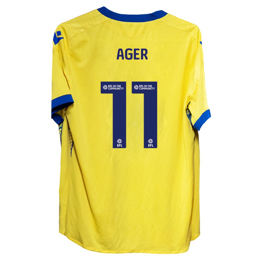 ילדים כדורגל Emily Ager #11 צהוב כחול הרחק ג'רזי 2025/26